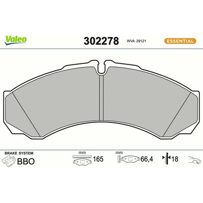 Sada brzdových destiček, kotoučová brzda VALEO 302278