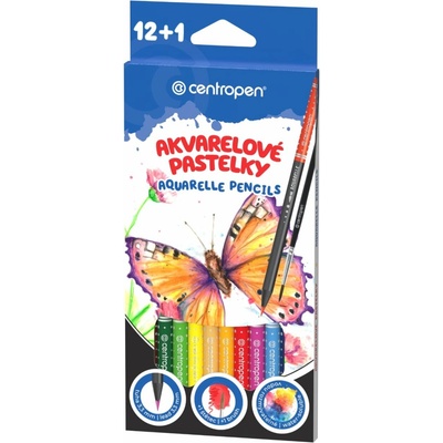 Centropen akvarelové so štetcom 12 farieb 9523