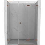 Mexen Lunar-F L сгъваеми душ врати десни 120 cm, прозрачни, четкана мед - 836SL-120-050-65-00-P (836SL-120-050-65-00-P)