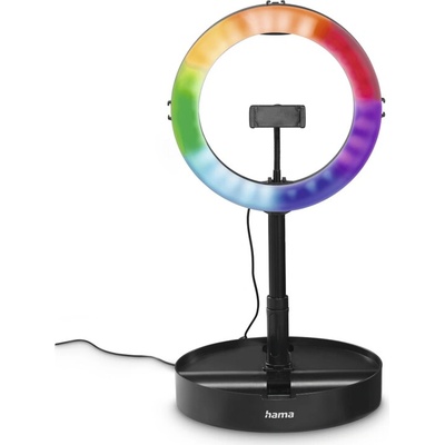 Hama SpotLight FoldUp RGB 102, kruhové LED světlo 10,2" pro smartphony, RGB, skládací