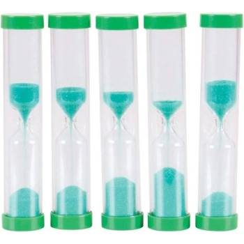 Bigjigs Toys Комплект детски пясъчни часовници Bigjigs - 5 броя по 1 минутa (BJE0026)