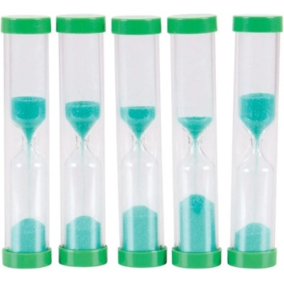 Bigjigs Toys Комплект детски пясъчни часовници Bigjigs - 5 броя по 1 минутa (BJE0026)