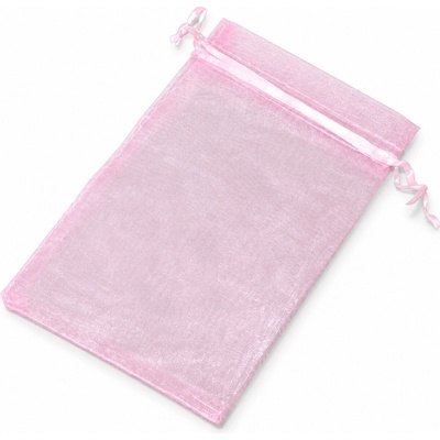 Organzové vrecúška Krst Darček Svadba Šperky SVETLORUŽOVÉ 10X15CM 10KS