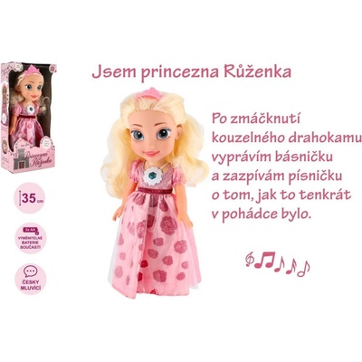 Teddies princezna Růženka plast 35cm česky mluvící na baterie se zvukem 17x37x10cm