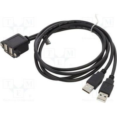 Delock 88105 USB 2.0 USB A zásuvka x2 USB A vidlice x2 1m černý