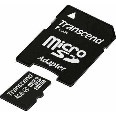 Transcend microSDHC 4GB class 4 + adapter TS4GUSDHC4