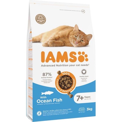 IAMS Advanced Nutrition Senior 7+ s morskými rybami 2 x 3 kg