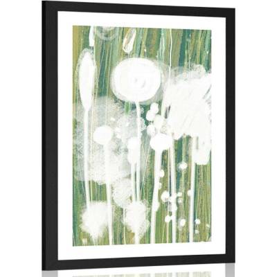 Plakát s paspartou bílá abstrakce stromů - 60x90 no frame
