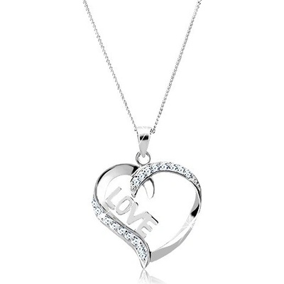 Šperky eshop ze stříbra linie srdce s nápisem Love X23.17