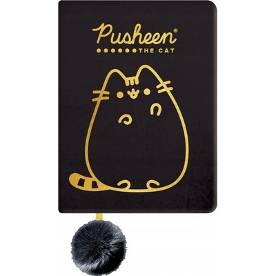 St. Majewski Zošit A5 Pusheen čierny odtiene žltej a zlatej