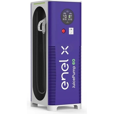 Enel X JuicePump EU x2 CCS2 kabely DC 60 kW trífázový kabel do 5 m paralelní nabíjení RFID bez POS Ethernet+Cellular (SIM MVNO)