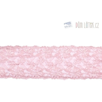 Čipka strečová staroružová, šírka 15 cm