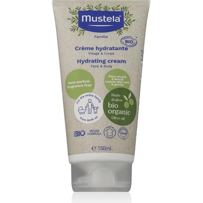 Mustela Bio Hydrating Cream Hydratačný krém na tvár a telo pre deti 150 ml