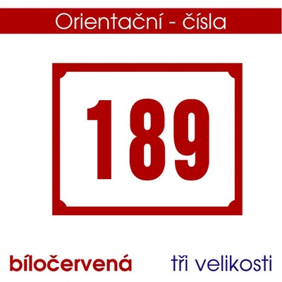 Orientační čísla - bíločervená - 15x12 cm / destička tl. 3mm