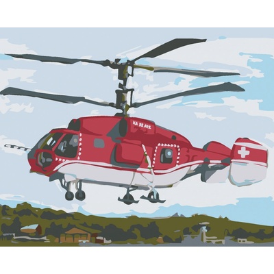 zuty Malování podle čísel Záchranářský vrtulník 100 x 80 cm bez rámu a bez vypnutí plátna