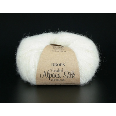 Příze DROPS Brushed Alpaca Silk 01 - smetanová