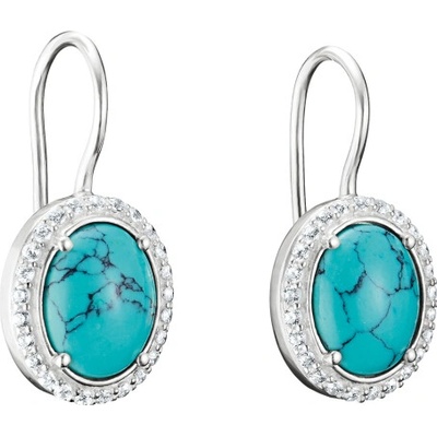 THOMAS SABO náušnice Turquoise Oval H2337-405-17