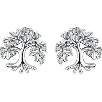 Grace Silver Jewellery stříbrné náušnice se zirkony Strom života E-SCE1814/261 stříbrná