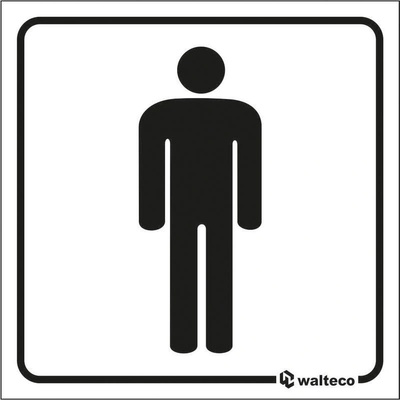 Walteco WC Muži, 80x80mm, samolepka Množství: 1 ks , 20109