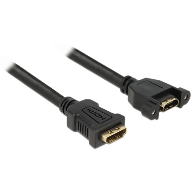 Delock Преходен кабел HDMI женски - HDMI женски, 25CM, Delock, черен, ICOC HDMI-4PNL (85100)