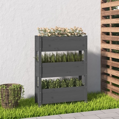 vidaXL Truhlík šedý 77 x 25 x 104,5 cm masivní borové dřevo