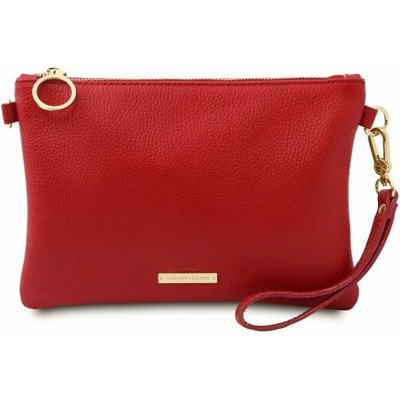 Tuscany Leather kabelka z mäkkej kože TL Bag Ružovočervená
