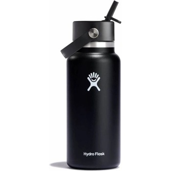 Hydro Flask Широка термо бутилка с накрайник 32 OZ Wide Flex Straw Cap, черен (W32BFS001)