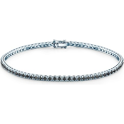 SAVICKI Tenisový náramok Luminy 1,9 mm biele zlato, čierne diamanty SAV-B-TENIS-18CM-19SZ-10K-585-CZD-B