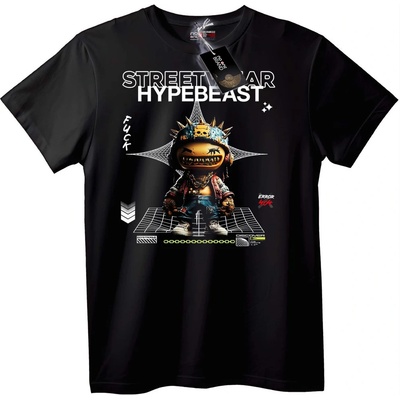 NOONEBRAND Тениска Улични Hypebeast - XL, Black
