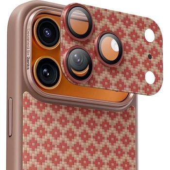 Benks Предпазни стъклени лещи с цяла кевларна плочка за камерата на iPhone 17 Pro - Benks ArmorWarrior Aramid Lens Protector Tempered Glass (оранжев) (OR69)