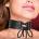 Cinderella Collar with Lace Vegan Leather Black