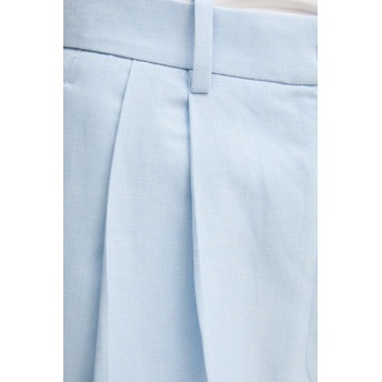 Tommy Hilfiger Панталон с лен Tommy Hilfiger в синьо със стандартна кройка, с висока талия WW0WW45460 (WW0WW45460)