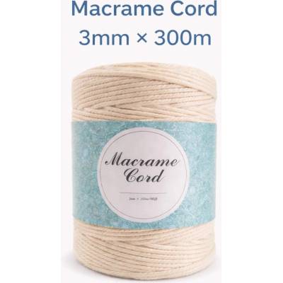 Makramé šňůra 3 mm x 300 m - béžový, bavlněná směs