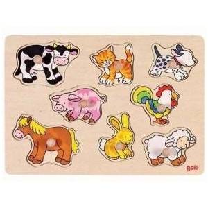 Goki Puzzle with handles, Animals , Goki 57873