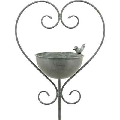Exner Zapichovacie napájadlo pre vtáky Heart 138,4 x 33,7 cm kov sivá