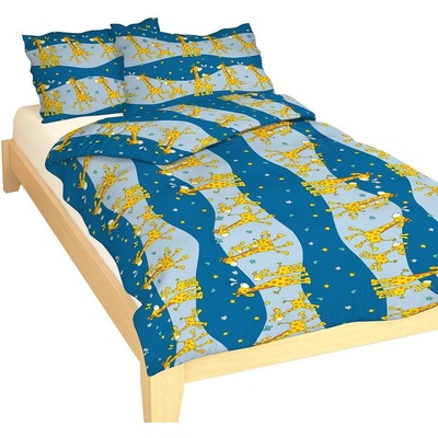 Dadka obliečky Žirafa modré 90x130 cm 45x60 cm