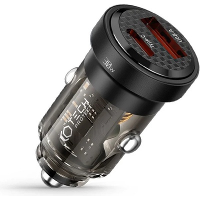 Tech-Protect Бързо зарядно за автомобил с два порта от Tech-Protect CC30W PD30W / QC3.0 - Черно (9490713933794)