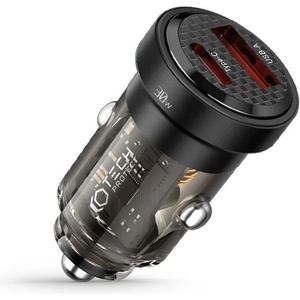 Tech-Protect Бързо зарядно за автомобил с два порта от Tech-Protect CC30W PD30W / QC3.0 - Черно (9490713933794)