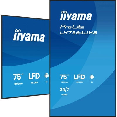 75" iiyama ProLite LH7564UHS-B1AG Digital Signage 4K VA LED