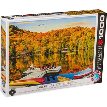 EUROGRAPHICS Пъзел Eurographics от 1000 части - Хижа край езерото в Квебек (60005427)
