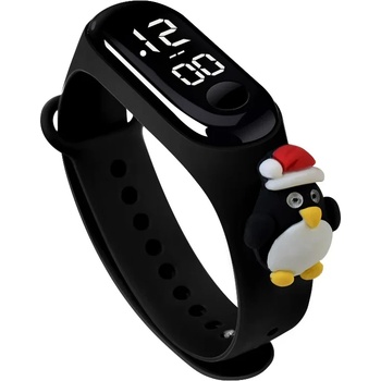 NUBI Детски часовник NUBKI Band Mi 9 Christmas Edition, Силиконова каишка, Водоустойчив, Черно (Mi9-BLACK)