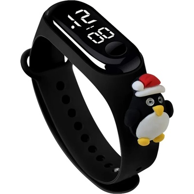 NUBLO Детски часовник NUBLO Band Mi 9 Christmas Edition, Силиконова каишка, Водоустойчив, Черно (Mi9-BLACK)