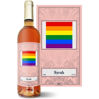 Sablio Dúhová vlajka Syrah ružové suché víno 12 % 0,75 l (čistá fľaša)