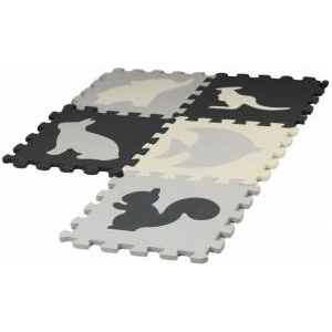 LEAN Toys Soft Puzzle Mat Contrasting Educational EVA Foam Gray 28 pieces