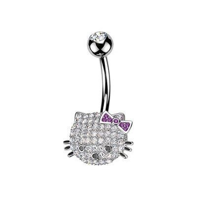 Šperky4U Piercing do pupíku kočička WP0122