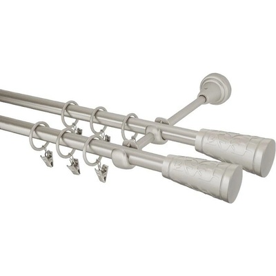 HEBR Garnýž Sevilla double chrom mat dvojitá 180 cm