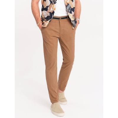 Ombre Clothing Кафяв мъжки панталон чино с декоративен колан Ombre Clothing Ombre Clothing | Kafyav | МЪЖЕ | 32/32