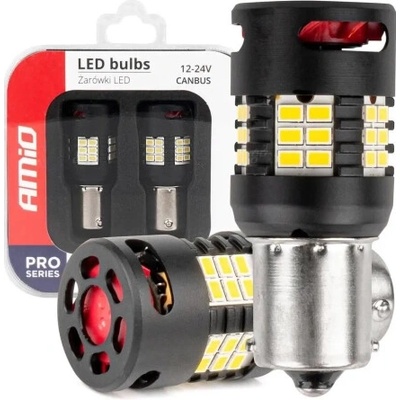 AMIO LED žiarovky CANBUS PRO series BA15S P21W R10W R5W 24x3020 SMD FAN White 12V/24V