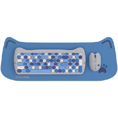 HSET-W6 EN Keyboard+Mouse Kitty Edition AAA+АА Wireless Blue (CNS-HSETW6BL)