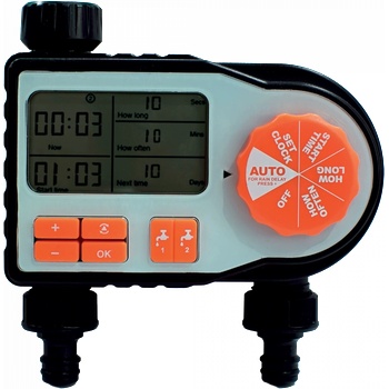 Daewoo Дигитален таймер за поливане daewoo dawt6812, двулинеен, автоматичен контрол с lcd дисплей (dawt6812)